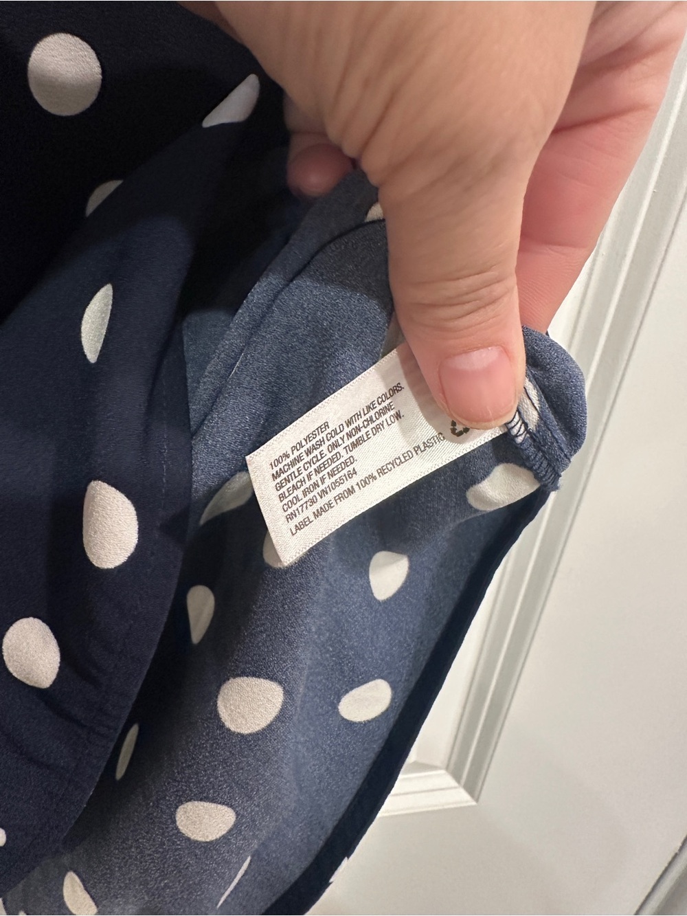 Sleeveless Navy Polka Dot Mini Dress - Picture 5 of 7